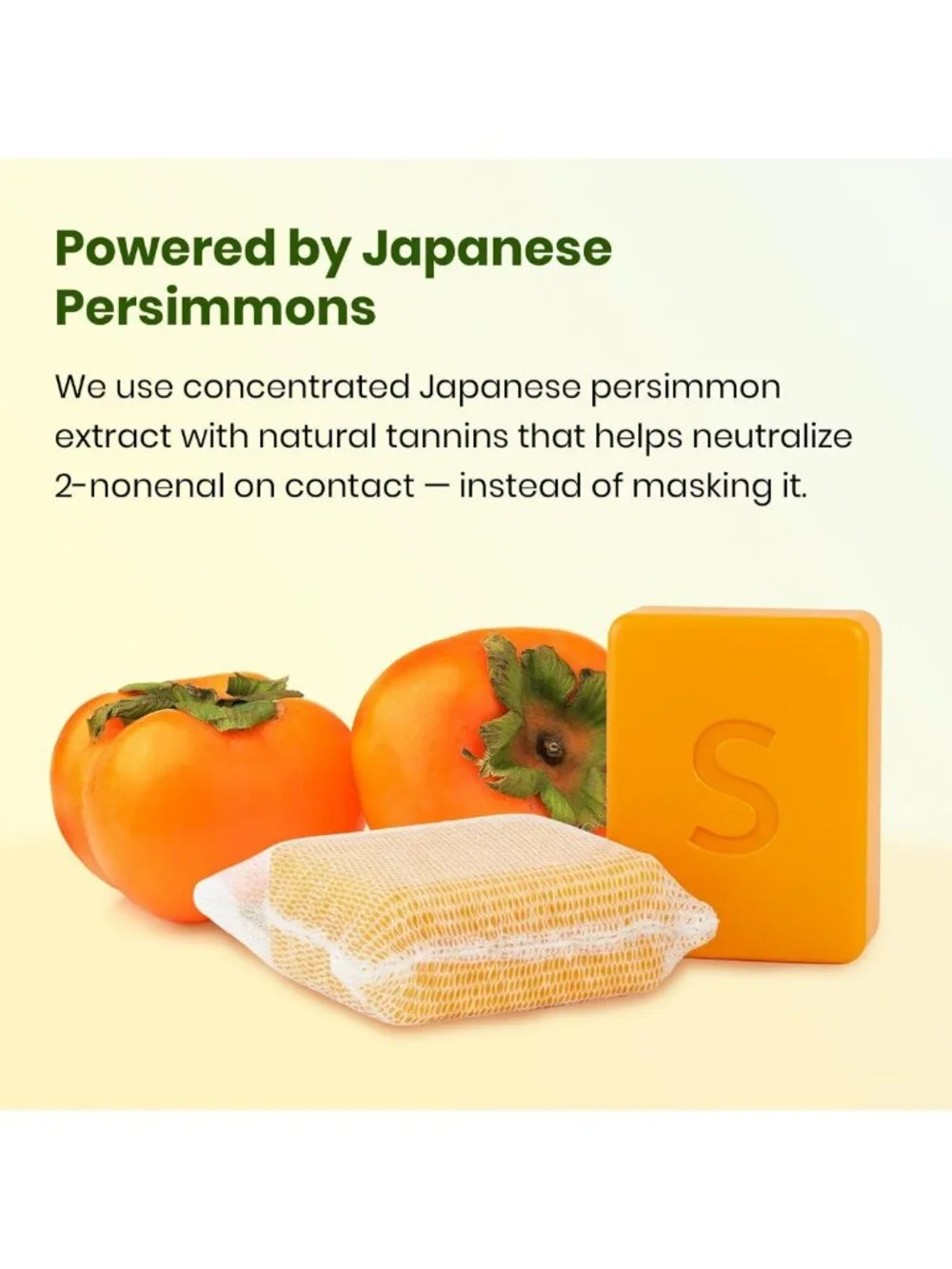 Japanese Persimmon Soap | Odor Eliminating Bar - Fresh Scent, 2 Pack